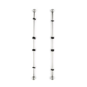 Mr. Steel Nipple Sticks with Ball 20 cm Silver