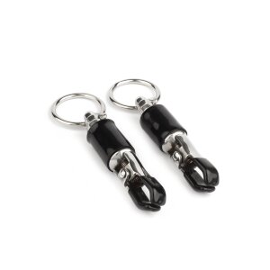 Mr. Steel Barrel Tit Clamps With Ring Silver