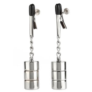 Mr. Steel Aligator Nipple Clamps Weights Silver