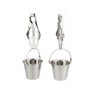 Mr. Steel Nipple Clamps with Buckets Silver