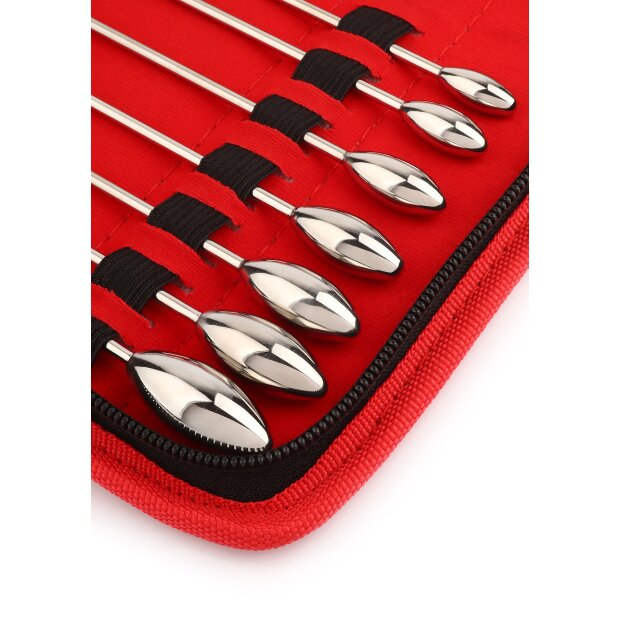 Mr. Steel Rosebud Urethral Sounds 13 Pcs Silver