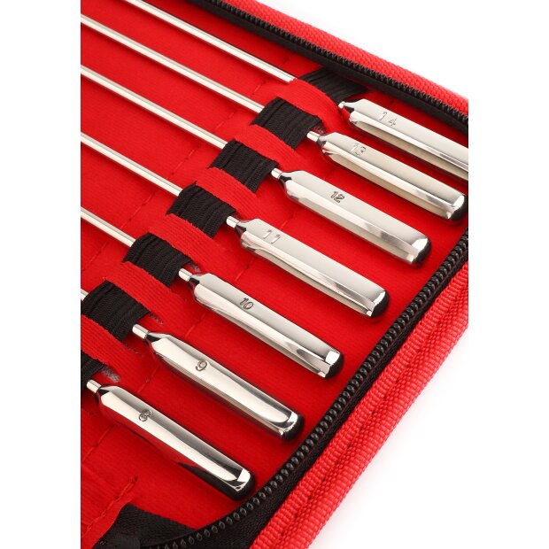 Mr. Steel Rosebud Urethral Sounds 13 Pcs Silver