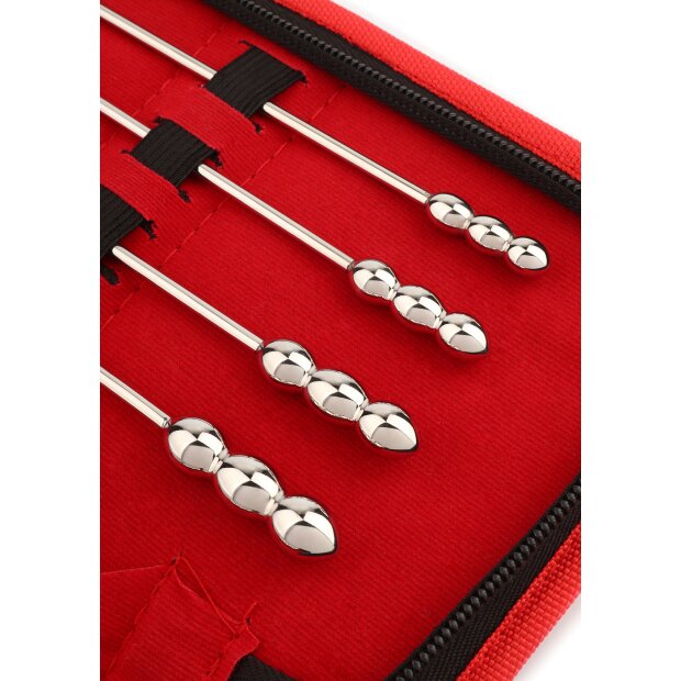 Mr. Steel Rosebud Urethral Sounds 8 Pcs Silver