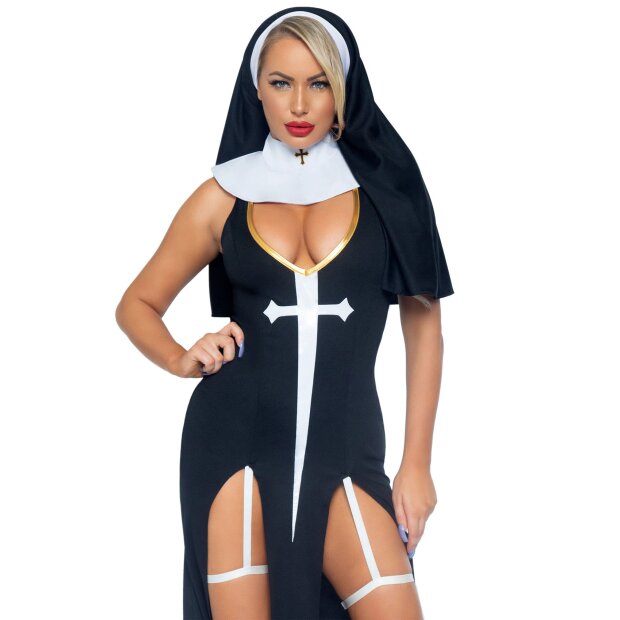 Leg Avenue Nun Costume Size S White Black
