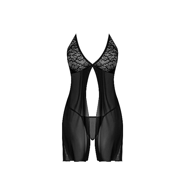 Fly Away Baby Doll & G-String Set Black S/M - XXL