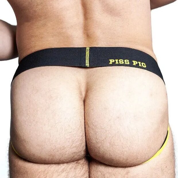 OXJOK by Oxballs Pisspig Jockstrap Schwarz/Gelb S - XL