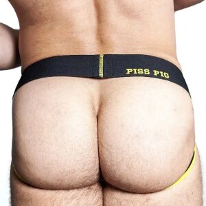 OXJOK by Oxballs Pisspig Jockstrap Schwarz/Gelb S - XL