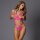 Allure Crazy for You Two Piece Harness Open Bra Set Hot Pink S/M - L/XL