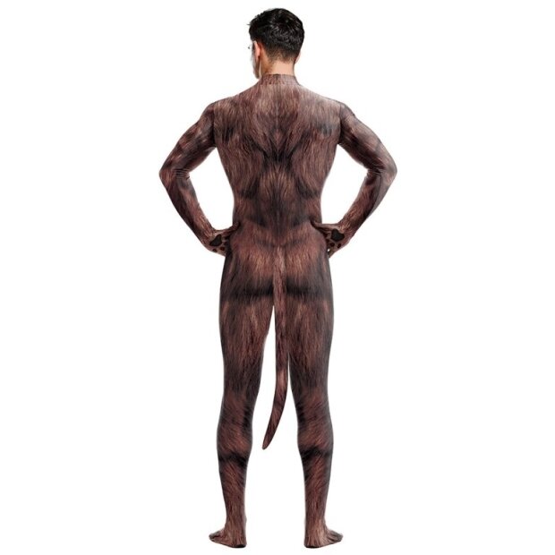 CosplayDogs Werwolf Cosplay-Jumpsuit Braun S -XL