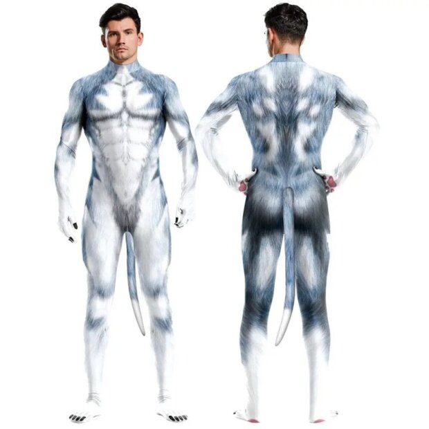 CosplayDogs Husky Dog Cosplay-Anzug blau-grau S - XL