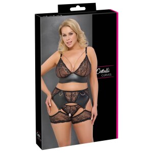 Cottelli Collection BH Set 3teilig Schwarz XL - 3XL