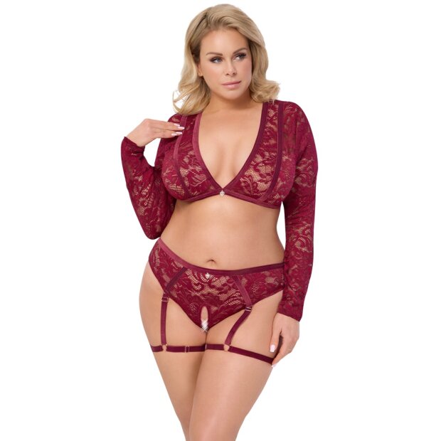 Cottelli Collection Top und Slip rot XL - 3XL