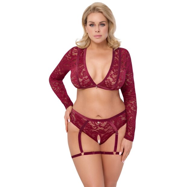 Cottelli Collection Top und Slip rot XL - 3XL