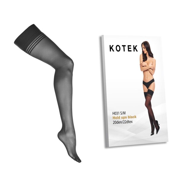 KOTEK Halterlose Strümpfe Schwarz S/M - L/XL
