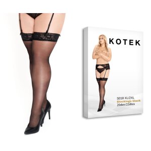 KOTEK Strapsstrümpfe Schwarz XL/2XL - 3XL/4XL