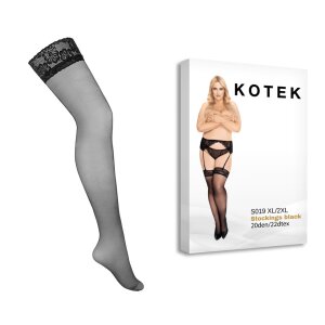 KOTEK Strapsstrümpfe S019 schwarz XL/2XL - 3XL/4XL