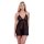 Baci Eco Lace And Mesh Chemise Black S/M - Queensize
