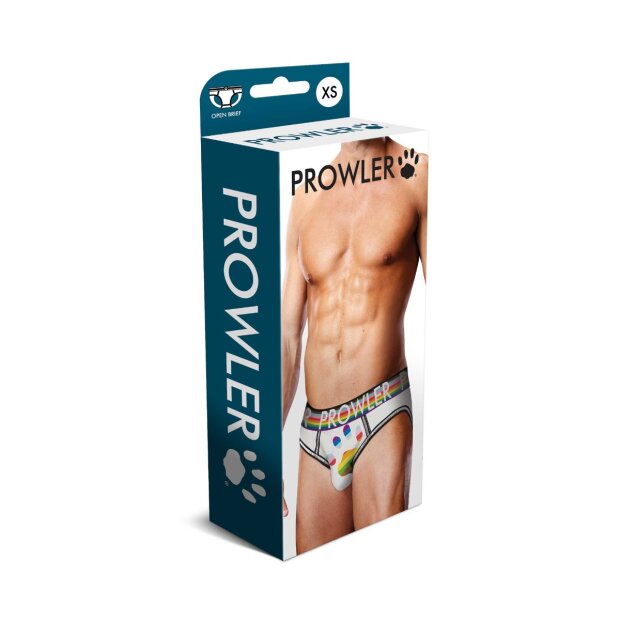 Prowler Jockslip mit Pfoten Emblem in Regenbogenfarben weiß XS - XXL