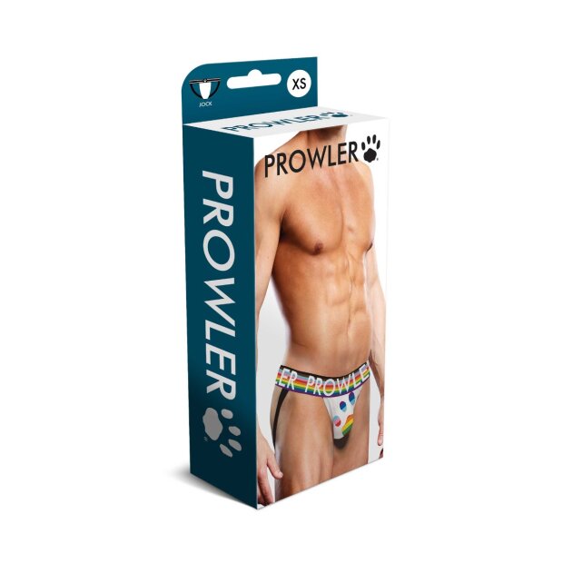 Prowler Rio Jockstrap mit Pfoten Emblem in Regenbogenfarben weiß XS - XXL