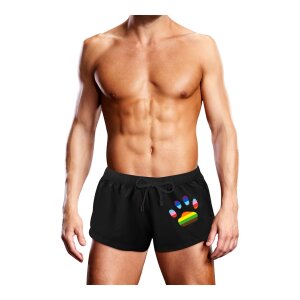 Prowler Badeshorts schwarz mit bunten Prowler Tatzenlogo...