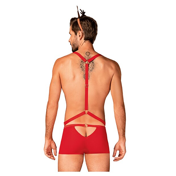 Obsessive Mr Reindy Harness, Shorts, Headband With Horns S/M - L/XL