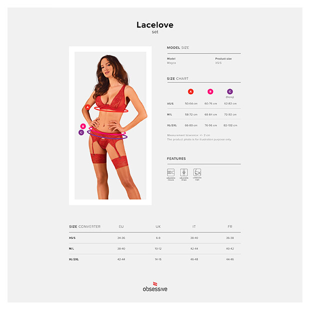 Obsessive Lacelove 3-pcs set XS/S - XL/XXL