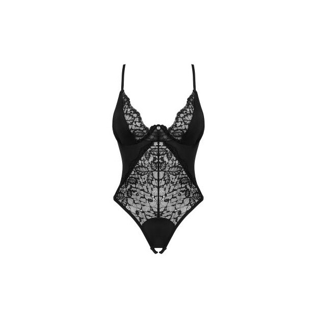 Bellastia Crotchless Teddy - Black XS/S - XL/XXL