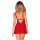 Obsessive Elianes Set Babydoll mit String und Schmuckherz Detail rot, gold XS/S - XL/XXL