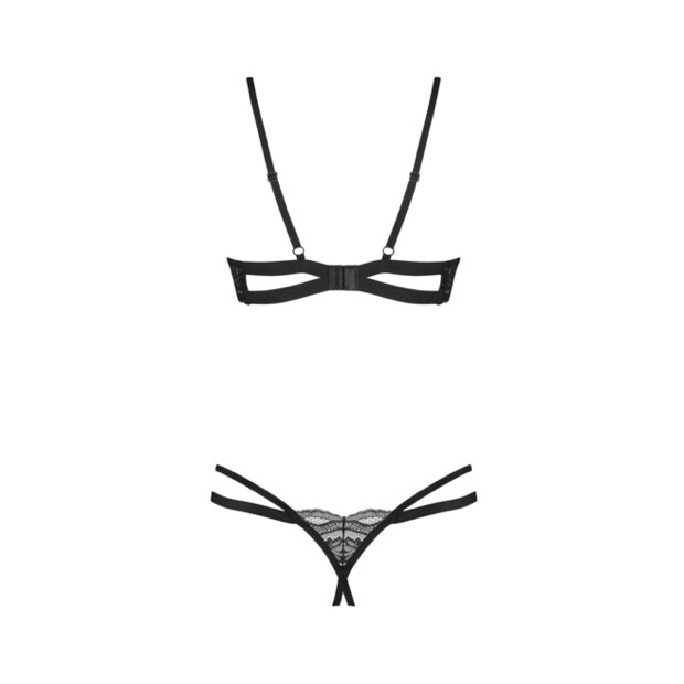 Obsessive Nutris 2-pcs crotchless set Black XS/S - XL/XXL