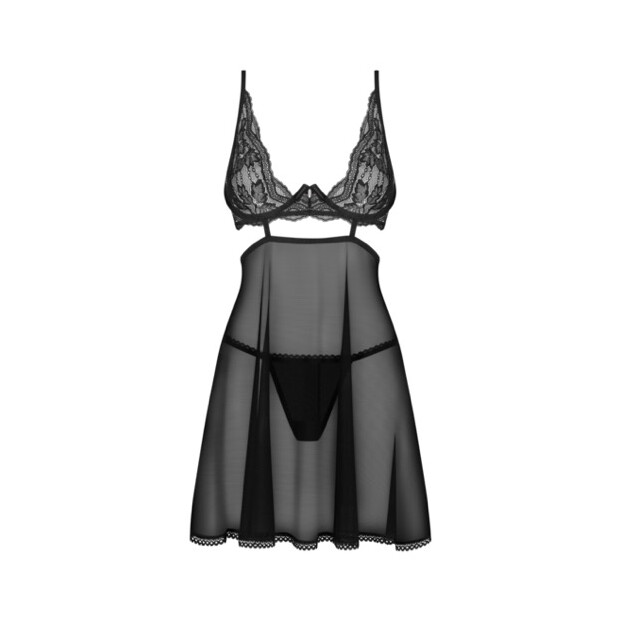 Obsessive Nutris babydoll & thong Black XS/S - XL/XXL