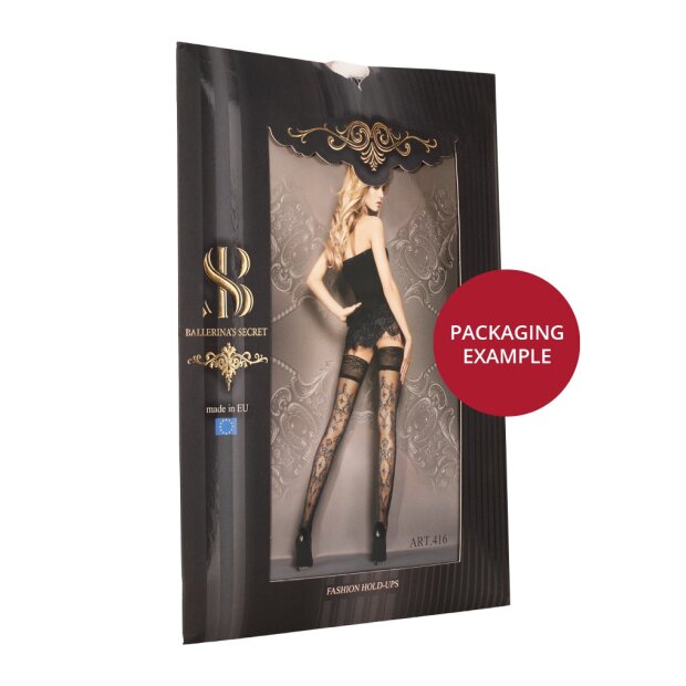 Ballerina - Fantasy Hold Ups - Stockings (20 denier) - Black - S/M - L/XL