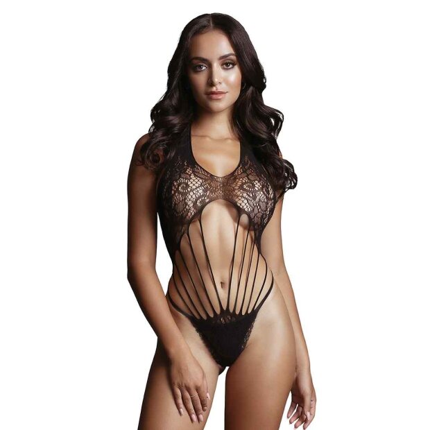 Strappy Lace Teddy Black - Onesize - Queensize