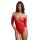 Crotchless Rhinestone Teddy - Red Onesize - Queensize