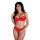 Demi bra with floral lace Red - 75C - 85D