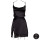 Le Désir Open Back Silk Dress with Criss Cross Details and Slit Black Onesize - Queensize