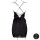 Le Désir Open Back Silk Dress with Criss Cross Details and Slit Black Onesize - Queensize