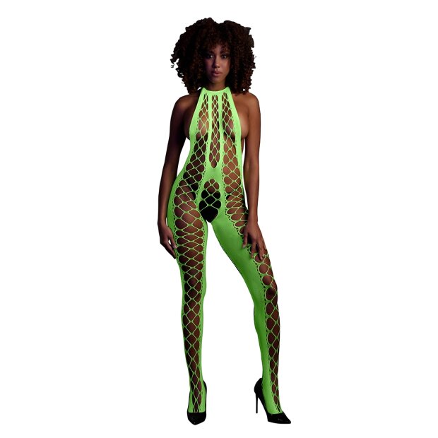 Shots Ouch! UV-Neon Bodystocking grün Onesize - Queensize