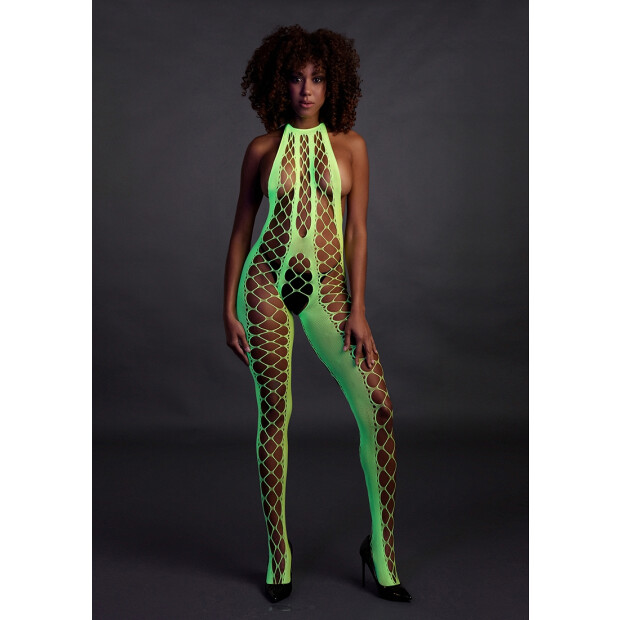 Shots Ouch! UV-Neon Bodystocking grün Onesize - Queensize