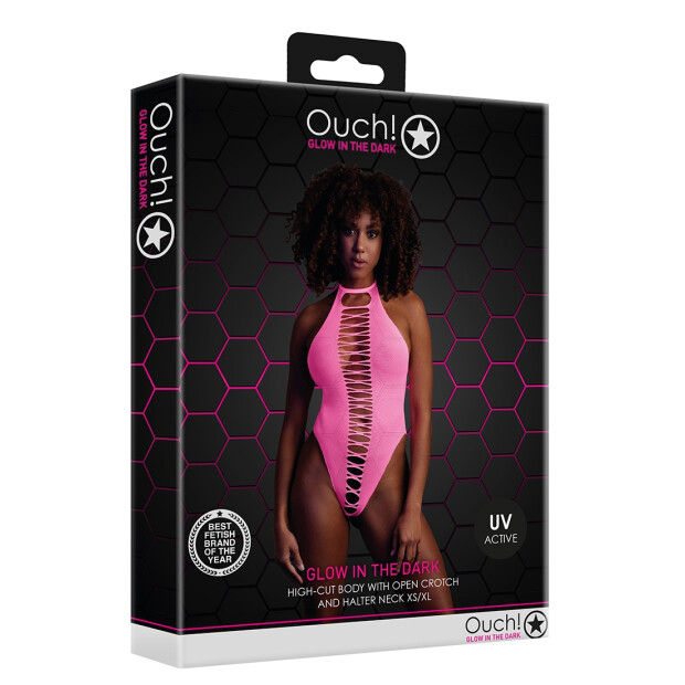 Shots Ouch! UV-Neon Body mit Cut Outs pink Onesize - Queensize