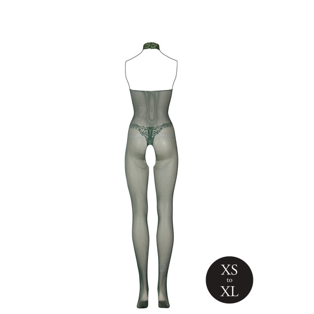 Fishnet and Lace Bodystocking Green Onesize - Queensize