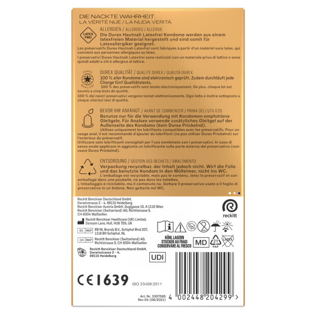 Durex Préservatifs transparents sans latex