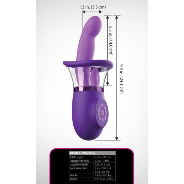 Pipedream G-spot vibrator with vulva suction cup Purple