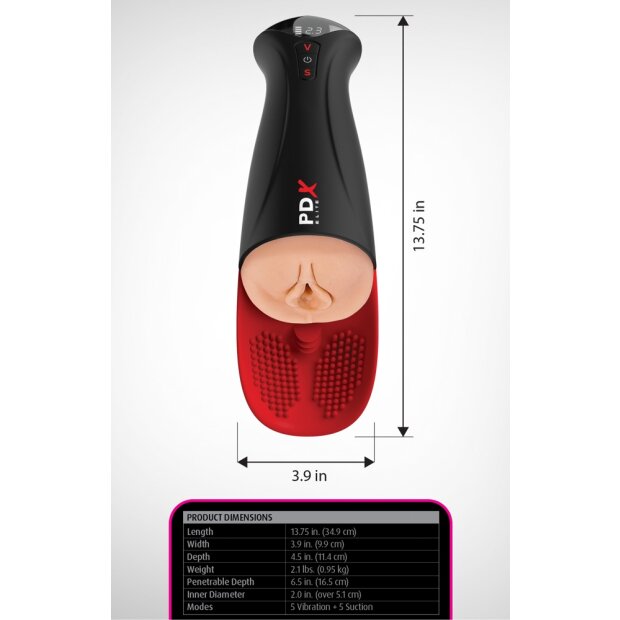 PDX  Masturbateur avec vibration Noir