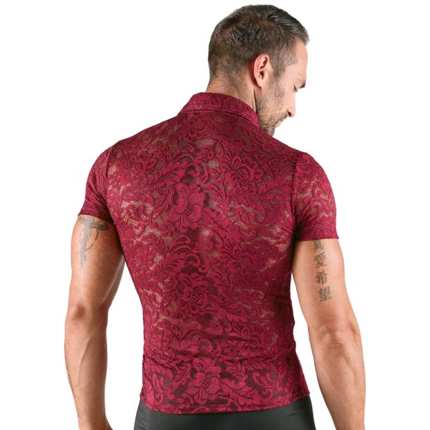 Svenjoyment Transparentes Kurzarmhemd Rot S