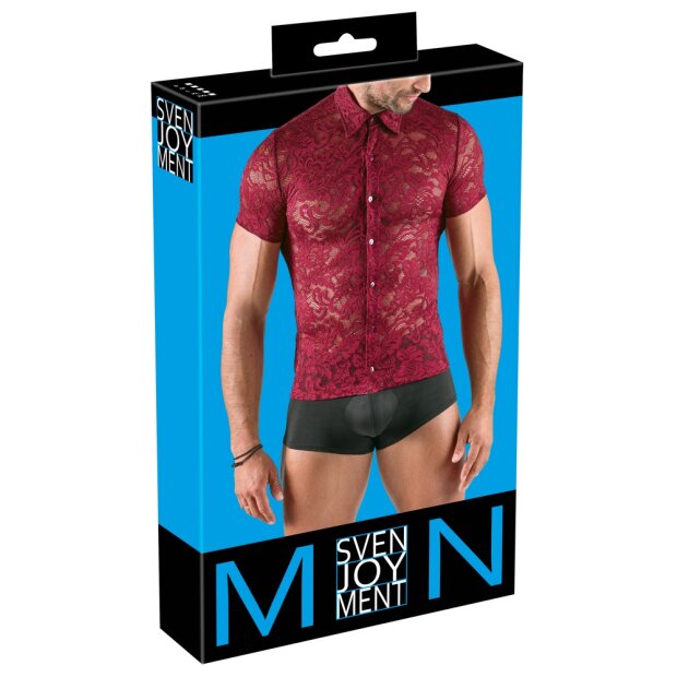 Svenjoyment Transparent short sleeved shirt Red L