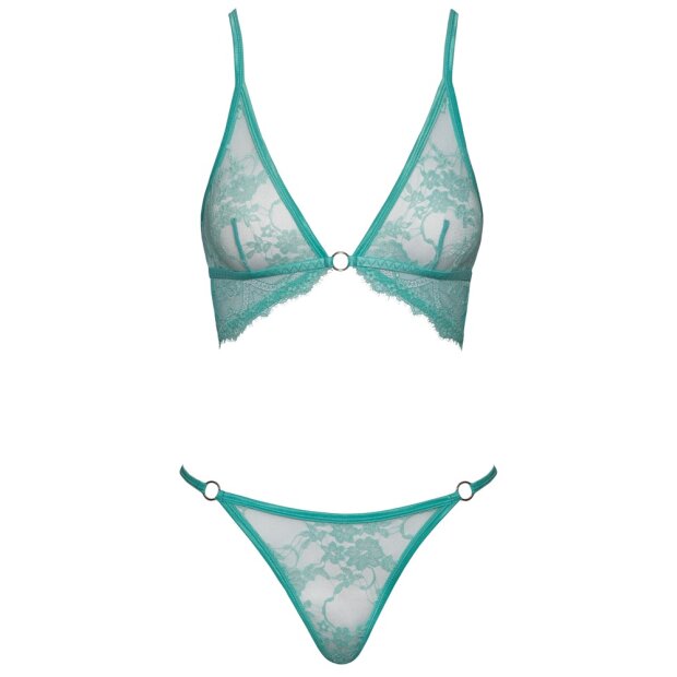 Cottelli Collection Ensemble soutien gorge souple et culotte Vert S/M