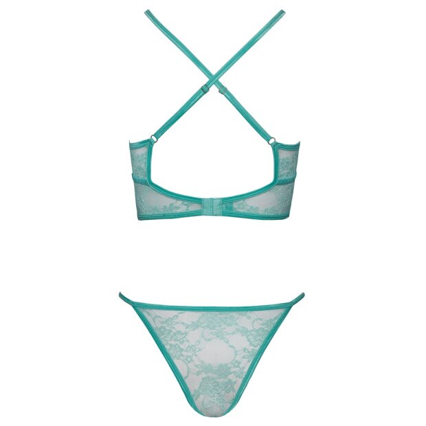 Cottelli Collection Ensemble soutien gorge souple et culotte Vert S/M
