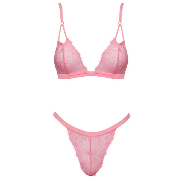 Cottelli Collection Soft BH und Slip im Set Pink L/XL