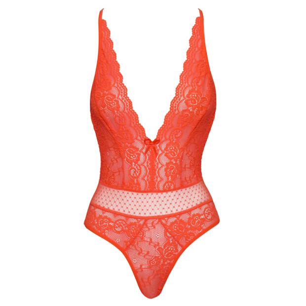 Cottelli Collection Body with Crossed Straps Orange S/M