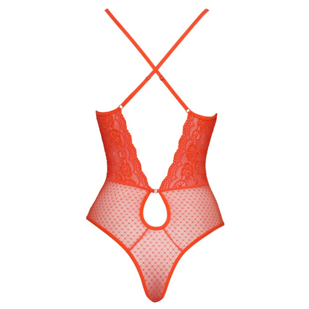 Cottelli Collection Body with Crossed Straps Orange S/M